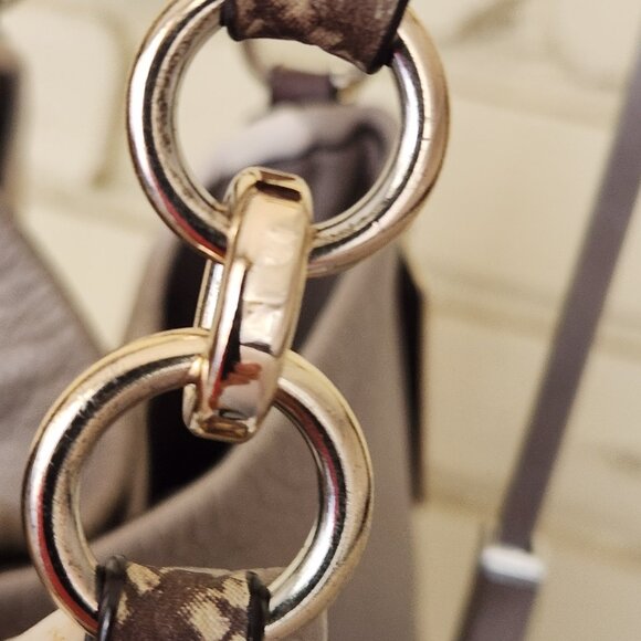 Coach Madison Phoebe Tan & Chalk Shoulder Bag Purse - Picture 9 of 15